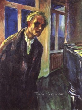 エドヴァルド・ムンク Painting - 夜の放浪者の自画像 1924年 エドヴァルド・ムンク